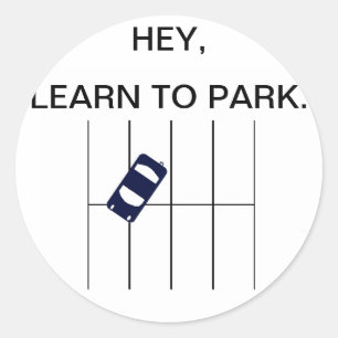 Sticker Rond Apprenez À SE GARER