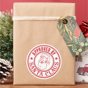 Sticker Rond Approuvé Par Le Père Noël