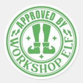 Sticker Rond Approuvé Par L'Elf De L'Atelier (Devant)