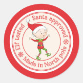 Sticker Rond Approuvé par Père Noël Pôle Nord (Devant)