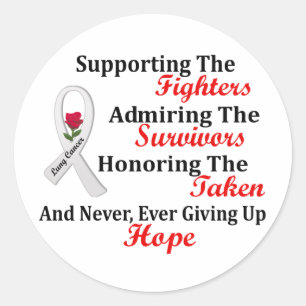 Sticker Rond Appui Admirer Honorer 2 CANCER DU POUMON