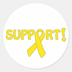 Sticker Rond Appui jaune de ruban !