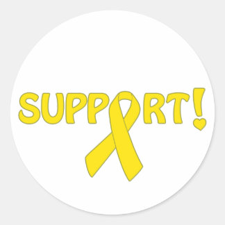 Sticker Rond Appui jaune de ruban !