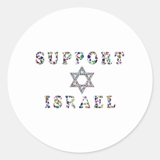 Sticker Rond Appuyer Israël (Devant)