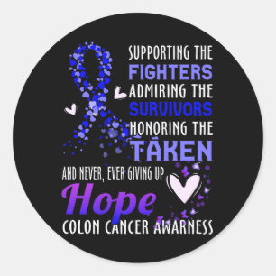 Sticker Rond Appuyer Les Combattants Colon Cancer Awareness Col