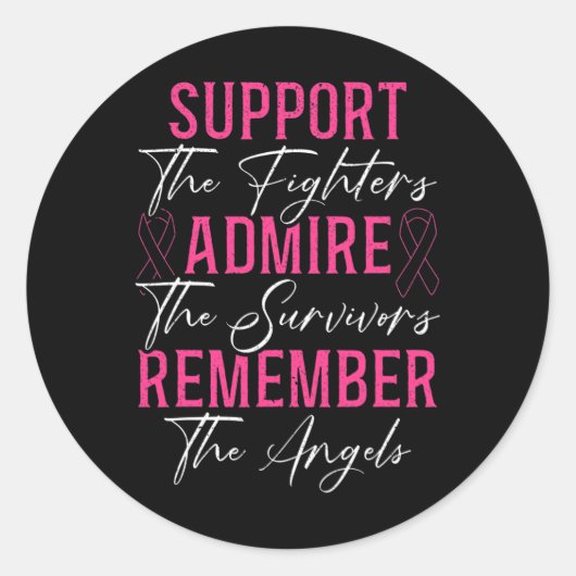 Sticker Rond Appuyer Les Combattants Mois De Sensibilisation Au (Devant)