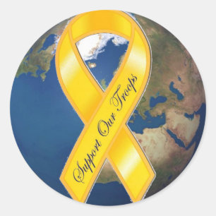 Sticker Rond Appuyer nos troupes