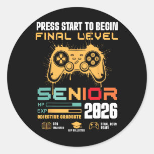 Sticker Rond Appuyez sur Start pour commencer le niveau final S