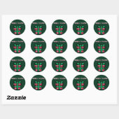 Sticker Rond Appuyez sur X pour ouvrir - jeu vidéo Pixel Noël (Feuille)