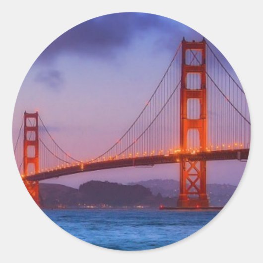 Sticker Rond Après le coucher du soleil à Baker Beach (Devant)