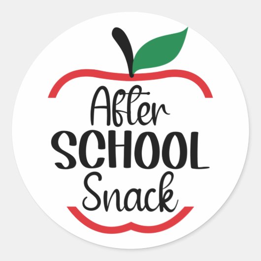 Sticker Rond Après l'école Snack Teacher Life Pomme (Devant)