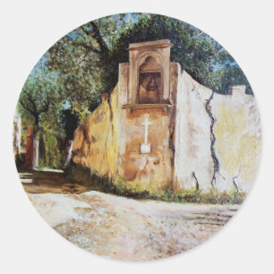 Sticker Rond APRÈS-MIDI À RIMAGGIO / Vue Toscane