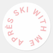 Sticker Rond Après Ski Avec Moi Robe de soirée rose glacé pour (Devant)