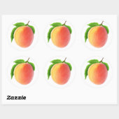 Sticker Rond Apricot frais (Feuille)