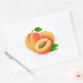 Sticker Rond Apricots frais avec feuille (Enveloppe)