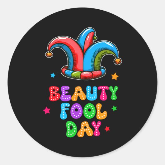 Sticker Rond April Fool's Day Beauty Fool Day April 1st Prank J (Devant)