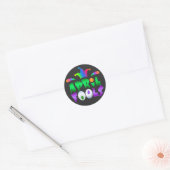 Sticker Rond April Fools Day Drôle Jester moderne (Enveloppe)