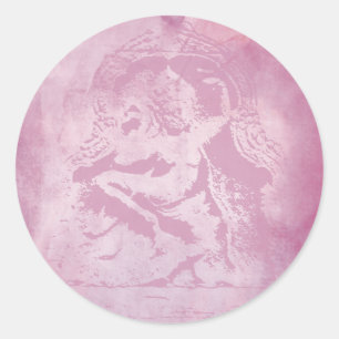 Sticker Rond Apsara rose