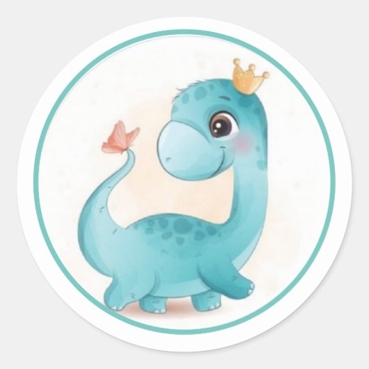 Sticker Rond Aqua Baby Dinosaur (Devant)