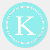 Sticker Rond Aqua Belle Aqua Mariage de texte bleu et blanc (Devant)