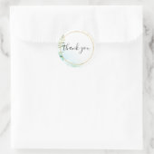 Sticker Rond Aqua Bliss Feuille Merci aquarelle (Sac)