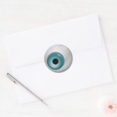 Sticker Rond Aqua Blue Blooshot Zombie Eyeball Halloween (Enveloppe)