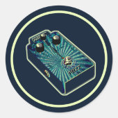 Sticker Rond Aqua blue Fuzz (Devant)