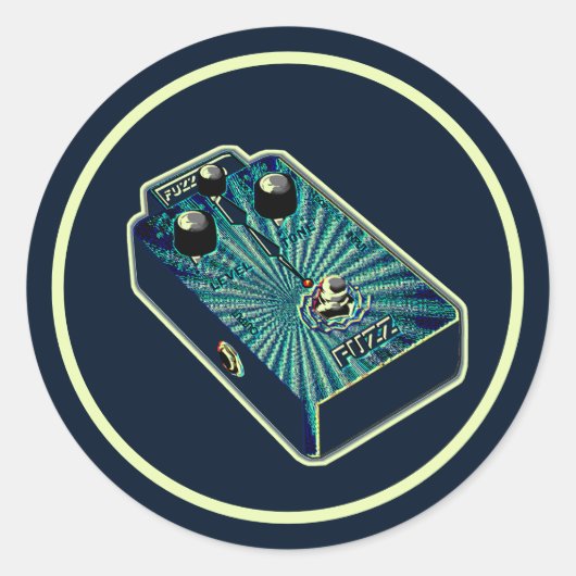 Sticker Rond Aqua blue Fuzz (Devant)