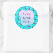 Sticker Rond Aqua Blue LOVE Modern Chic (Sac)