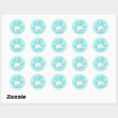 Sticker Rond Aqua Blue Seas and Greetings Christmas (Feuille)