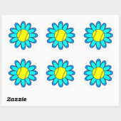 Sticker Rond Aqua Blue Softball Girl (Feuille)