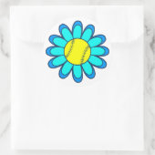Sticker Rond Aqua Blue Softball Girl (Sac)