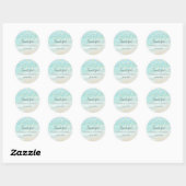Sticker Rond Aqua Blue String Lights Beach Wedding (Feuille)