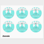 Sticker Rond Aqua Elegant Fancy Tiffany Anniversaire Merci (Feuille)