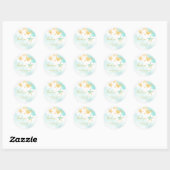Sticker Rond Aqua & Gold Starfish Beach Merci Mariage Faveur (Feuille)