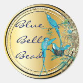 Sticker Rond Aqua Hummingbird Swirl (Devant)