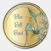 Sticker Rond Aqua Hummingbird Swirl (Devant)