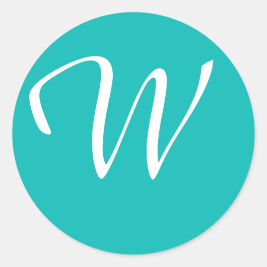 Sticker Rond Aqua monogrammé (Devant)