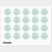 STICKER ROND AQUA MONOGRAMMED DOVE INSÉPARABLES MARIAGE (Feuille)