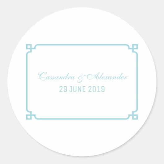 Sticker Rond Aqua Paradise Deco Chic Mariage (Devant)