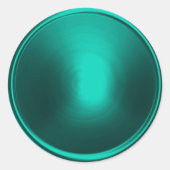 Sticker Rond Aqua Turquoise Verte Enveloppe Or Sceau (Devant)
