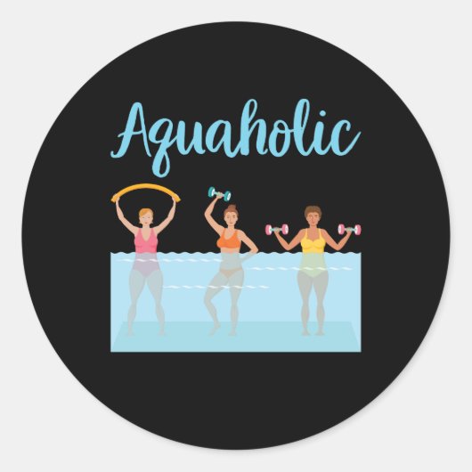 Sticker Rond Aquaholic de l'eau (Devant)