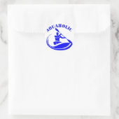 Sticker Rond Aquaholic Kayak Guy (Sac)