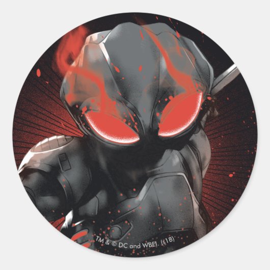 Sticker Rond Aquaman | Black Manta Red Swipe Graphic (Devant)