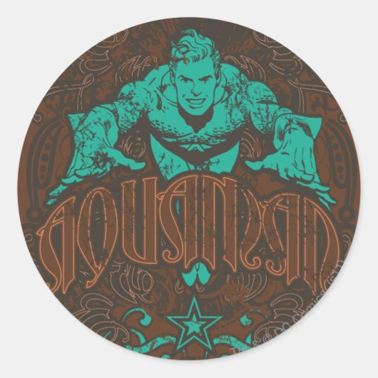 Sticker Rond Aquaman - C'est Showtime ! Poster (Devant)