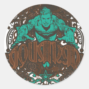 Sticker Rond Aquaman - C'est Showtime ! Poster