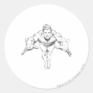 Sticker Rond Aquaman Déjeuner vers l'avant