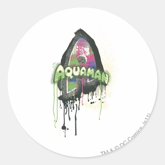 Sticker Rond Aquaman - Lettre d'innocence tordue (Devant)