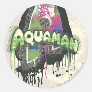 Sticker Rond Aquaman - Lettre d'innocence tordue