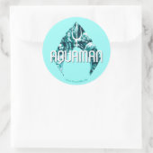 Sticker Rond Aquaman | Orin, Mera, Orm et Manta noir dans le (Sac)